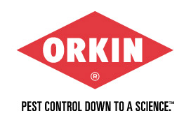 logo - Orkin in red triangle box, pest control down to a science