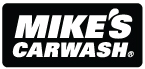 logo - mike's carwash in black background rectangle
