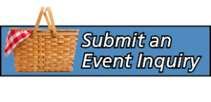 banner - all blue background, with brown picnic basket image, submit an event inquiry, Corporate Events at the Louisville Zoo