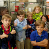wilt elementary students stand in freezer