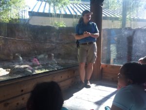 zoo keeper talks to roosevelt perry students