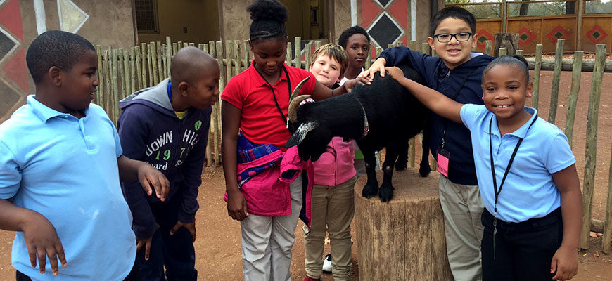 roosevelt perry students pet black goat