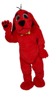 image - clifford costume, the big red dog, waving to visitors