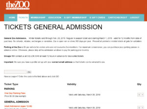 image - theZOO Tickets General Admission info for admission rules, parking, group rates, important info, have coupon, code? ticket type, validity, Qty and all pertinent info for those titles