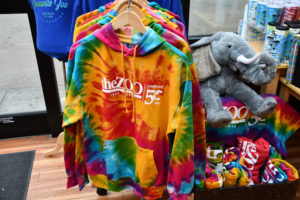 photo - 50th anniversary gifts - multicolored theZoo hoodies, with plush animals, t-shirts, tumblers also for sale at the gift shop