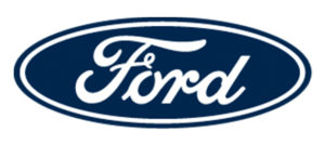 logo - Ford logo, oblong circle, blue and white, with white lettering Ford written inside, with dark blue background