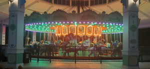 carousel with halloween lights