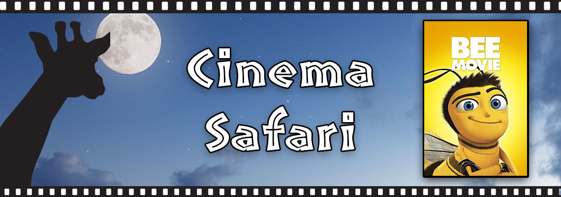 Cinema Safari banner with Bee movie poster
