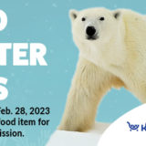 banner - lite blue background with Wild Winter Days, Nov. 1, 2022 - Feb. 28, 2023, Bring a canned Food item for discounted admission. Presented by logo Koger, and logo Dare to Care Food Bank