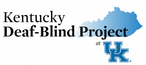 logo of Kentucky Dear-Blind Project at UK with Kentucky state in background
