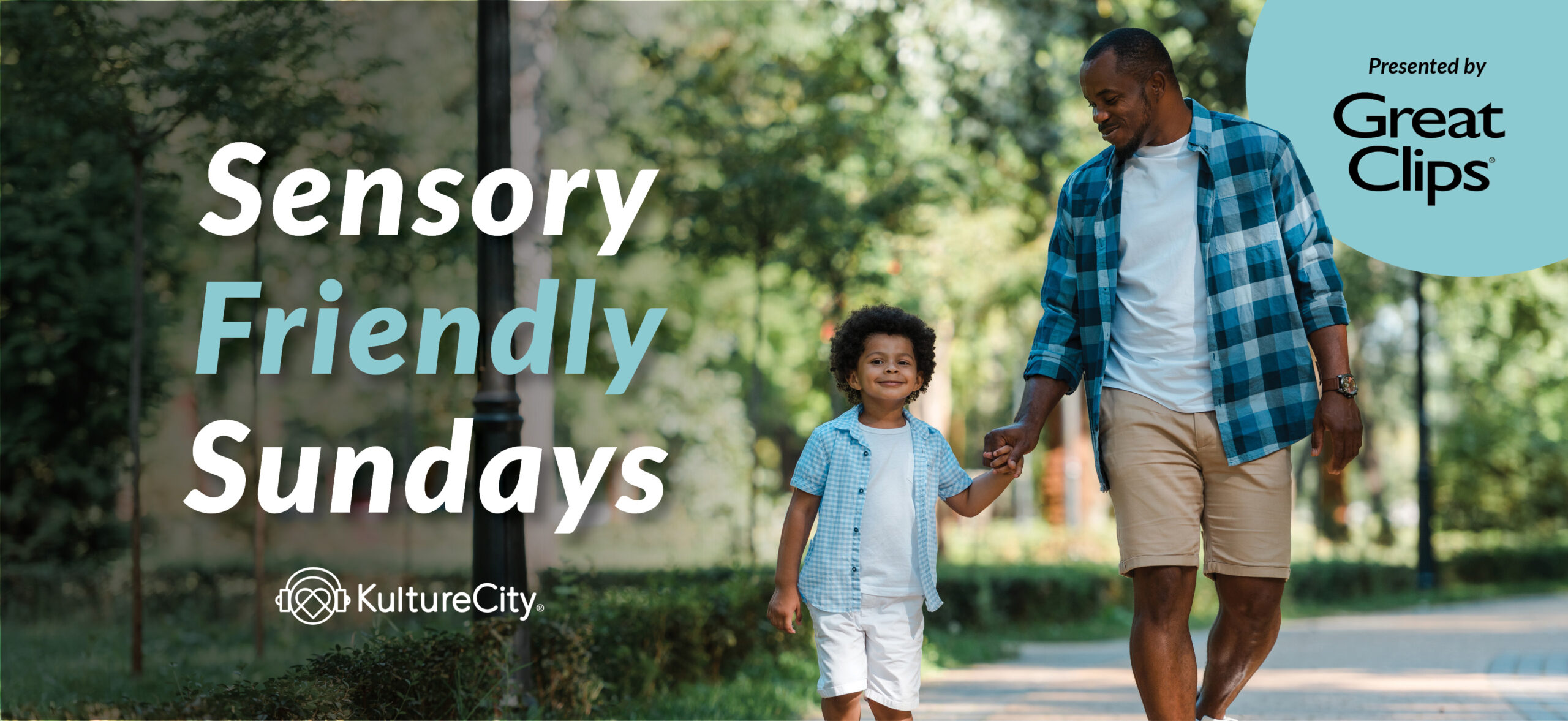 banner Sensory Friendly Sundays, presented by Great Clips, with Kulture City