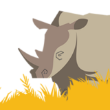 rhino in tall grass