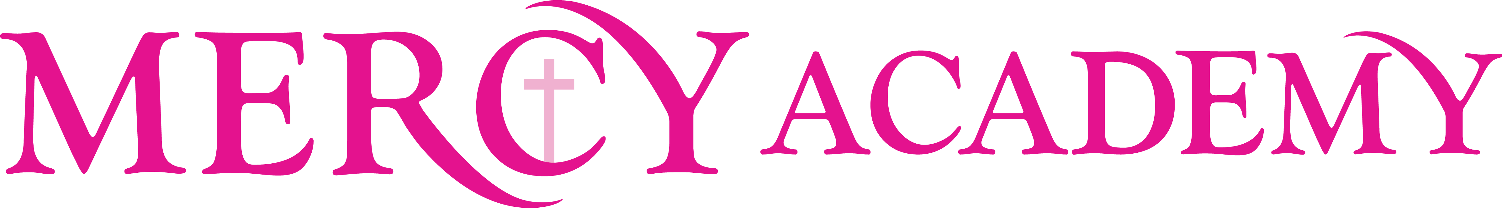 Mercy Academy logo in pink text